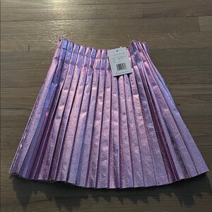 NWT Lola and the Boys Foil Pleated Skirt Pastel Pink Size 8